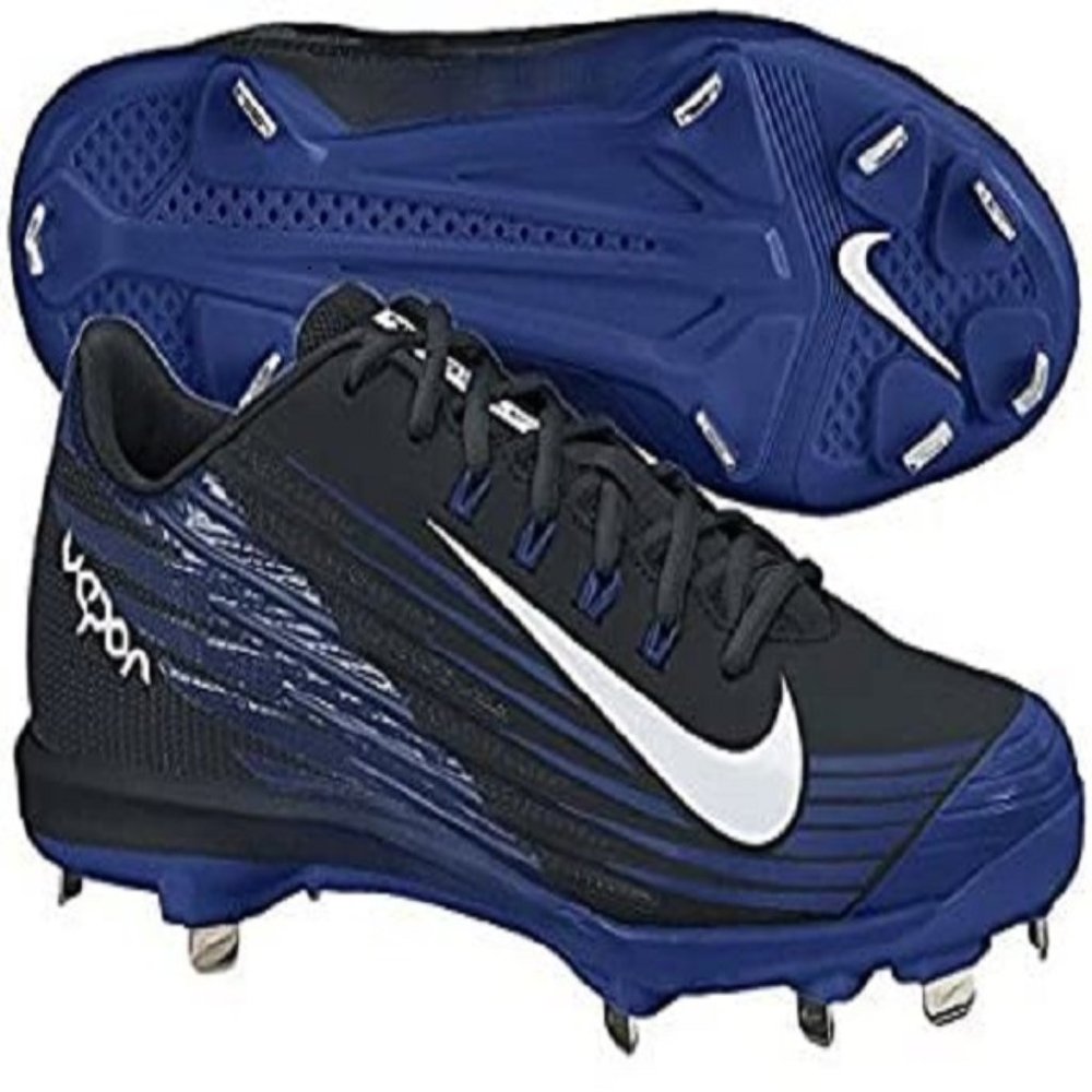 NIKE LUNAR VAPOR PRO MEN BLUE LOW METAL CLEATS NEW